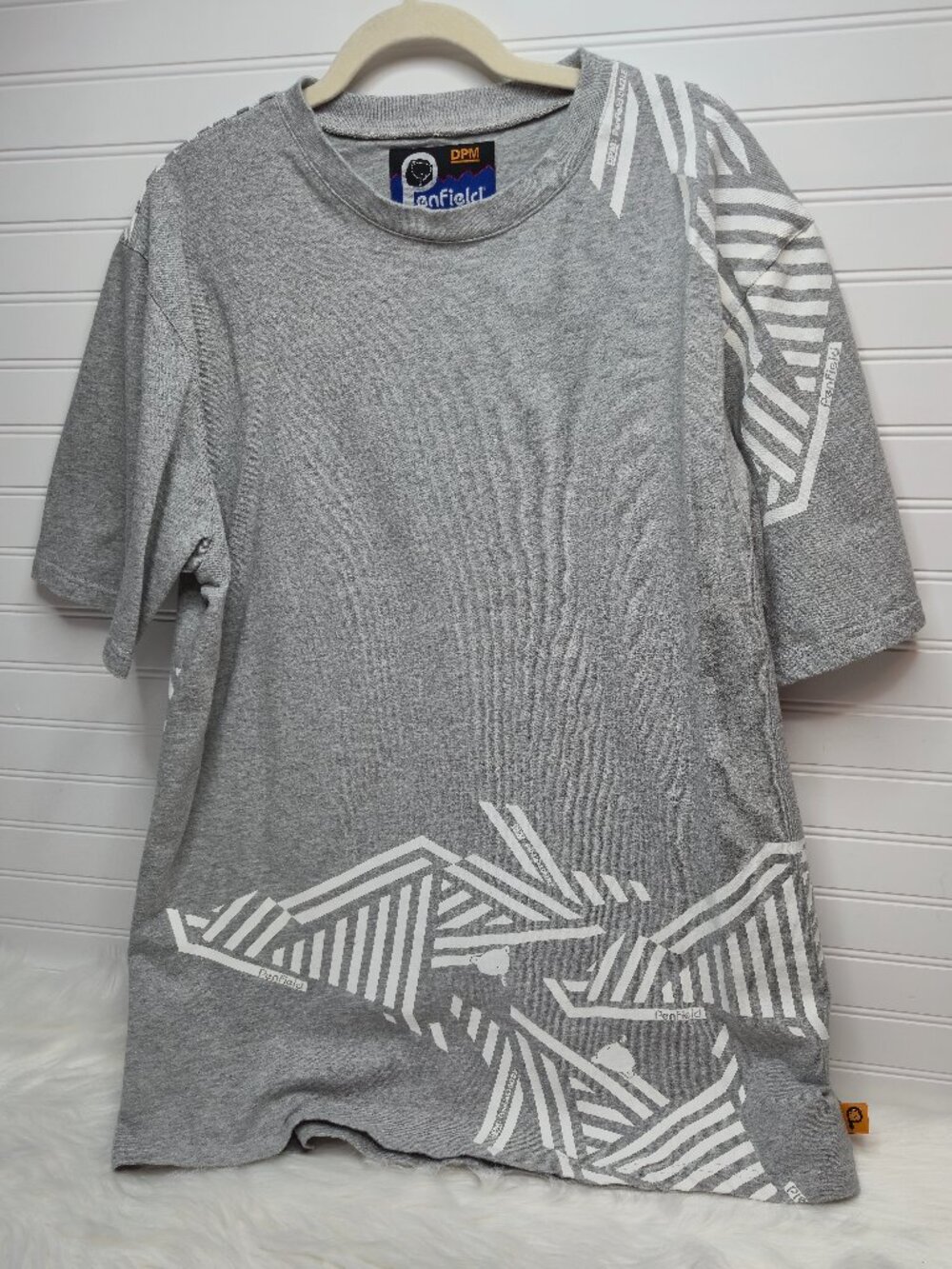 Penfield Vintage Thick T-shirt Men's Size XXL Tall Gray Big Logo 100% Cotton